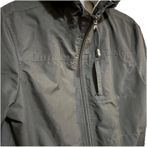 GAP Zip Front Hooded‎ Women’s Black Windbreaker Jacket Large - Picture 2 of 6